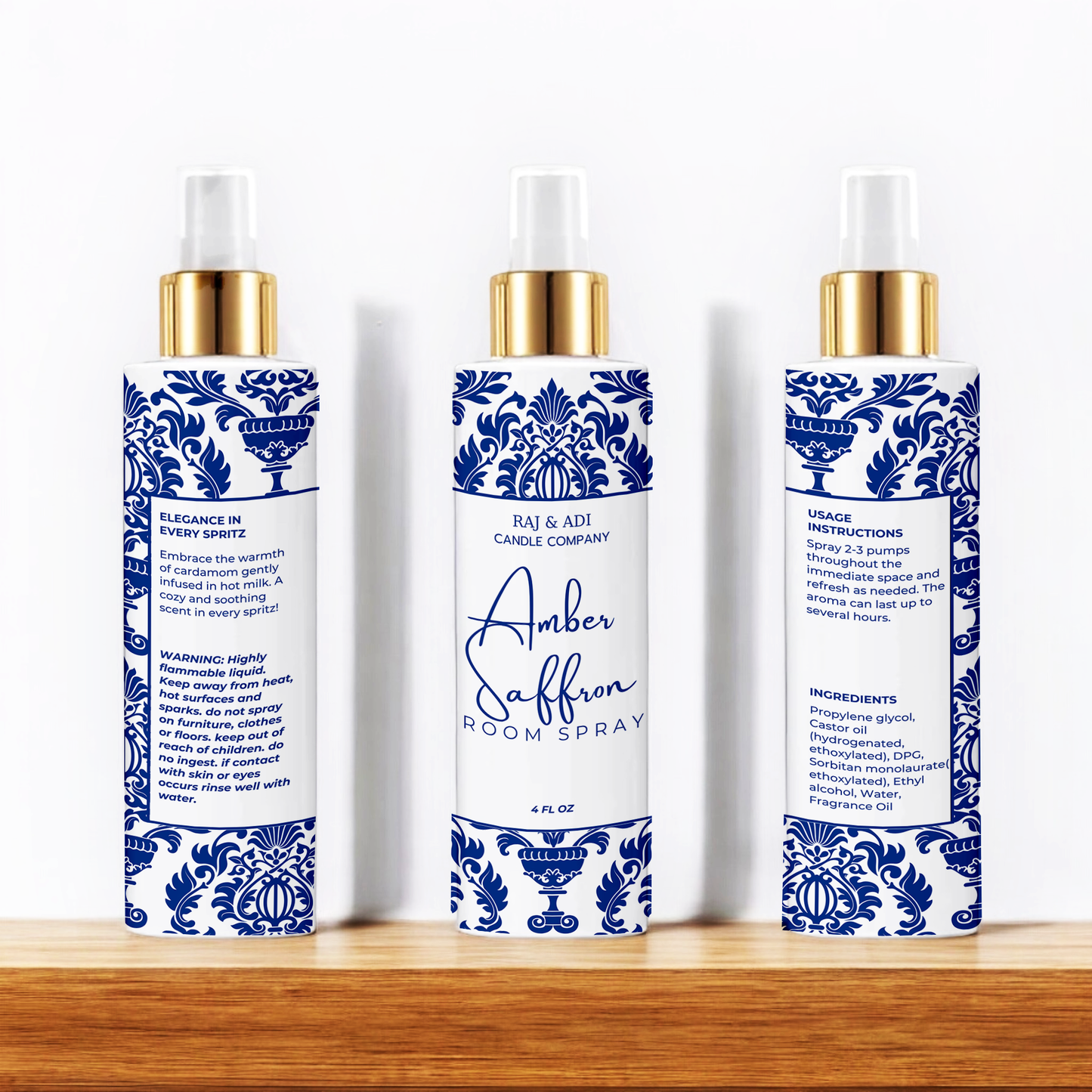 Amber Saffron Room Spray - 4 oz | Luxe, Airy & Addictive | Long-Lasting Home Fragrance