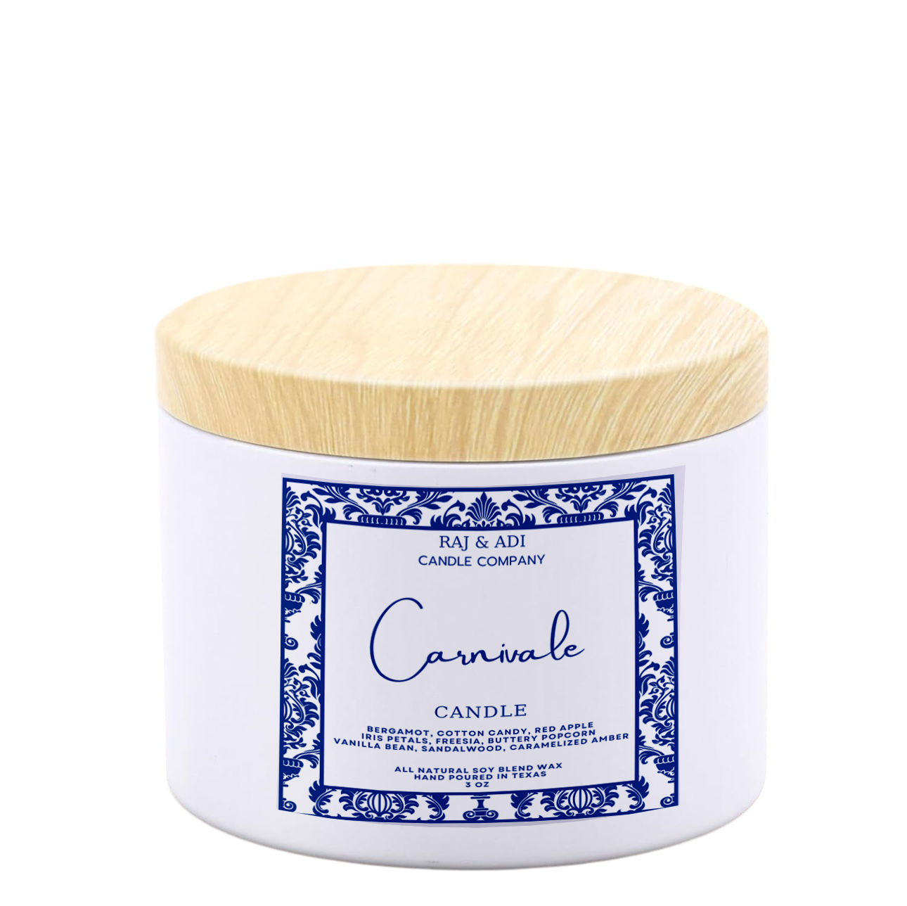 Carnivale Candle - 3 oz | Cotton Candy, Buttery Popcorn, Red Apple