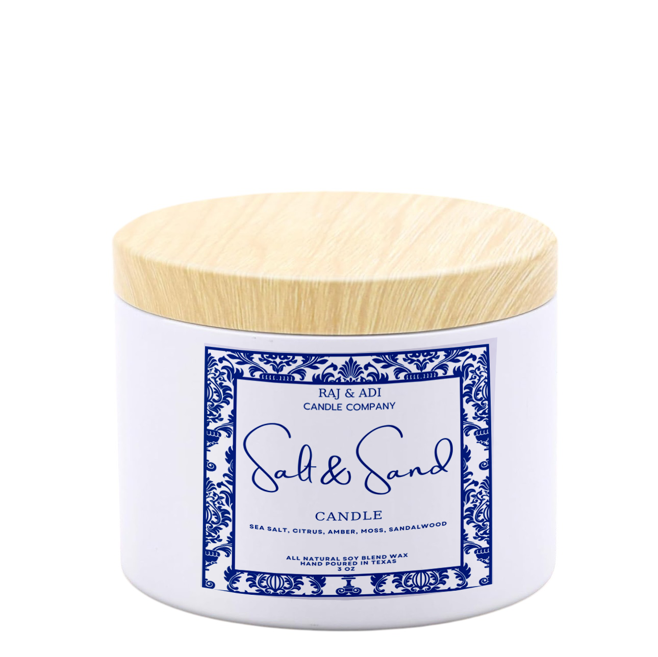 Salt and Sand Candle - 3 oz | Rock Salt, Sea Mist, Beach Cotton